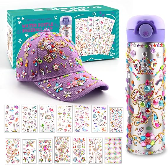 Gifts for Girls DIY Water Bottle and Baseball Cap 5 6 7 8 9 10 Years