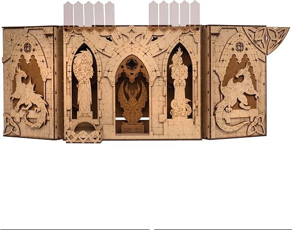 Towerrex DND DM Screen Dragonheart with Dice Tower, Initiative Tracker, HR Tracker, Dungeon Master Screen for Role Playing Games, TTRPG Nerdy Gifts