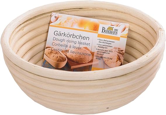 Gärkörbchen, rund, Ø 18 cm, Peddigrohr, Backform, Brot, Brotteig, klein