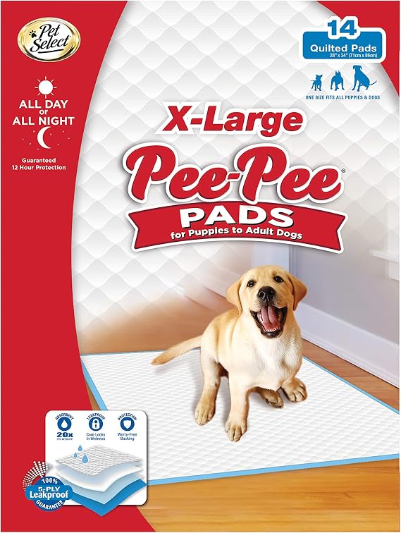 Four Paws Pet Select Pee Pee Pads for Dogs and Puppies 14 Count Extra Large: 28" x 34"