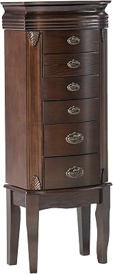 Powell Italian Influenced Transitional Espresso Jewelry Armoire,Brown