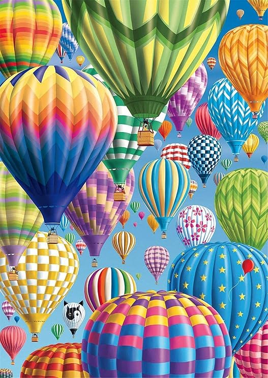 Cross Stitch Kits Stamped, OWN4B Colorful Hot Air Balloon Printed Pattern 11CT 14.2x18.1 inch DIY Embroidery Kit (Balloon)