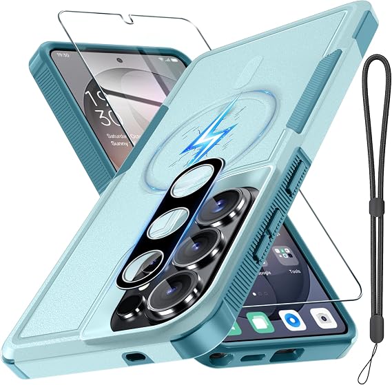 for Samsung Galaxy S26 Ultra Case,Military Grade Phone Cover, Mint Green | Fit for MagSafe,with Screen Protector+Camera Lens Cover+Wrist Lanyard Strap,Heavy Duty Shockproof Case for Samsung S26Ultra