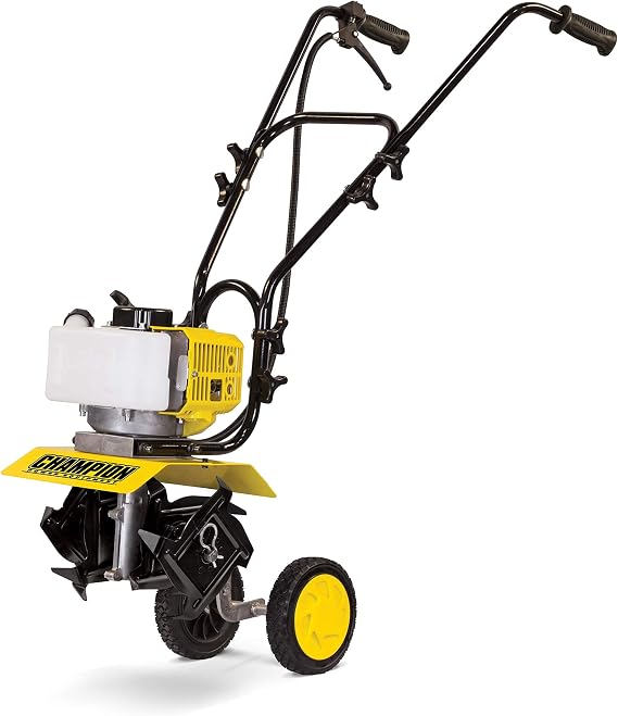 Champion Power Equipment 43cc 2-Stroke Portable Gas Garden Tiller Cultivator, Adjustable Depth