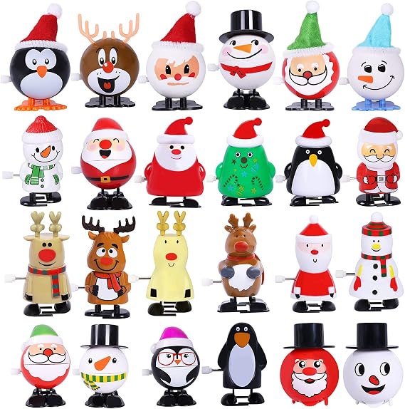 Max Fun 24 Pack Christmas Wind Up Toys Stocking Stuffers for Christmas Party Favors Goody Bag Filler Christmas