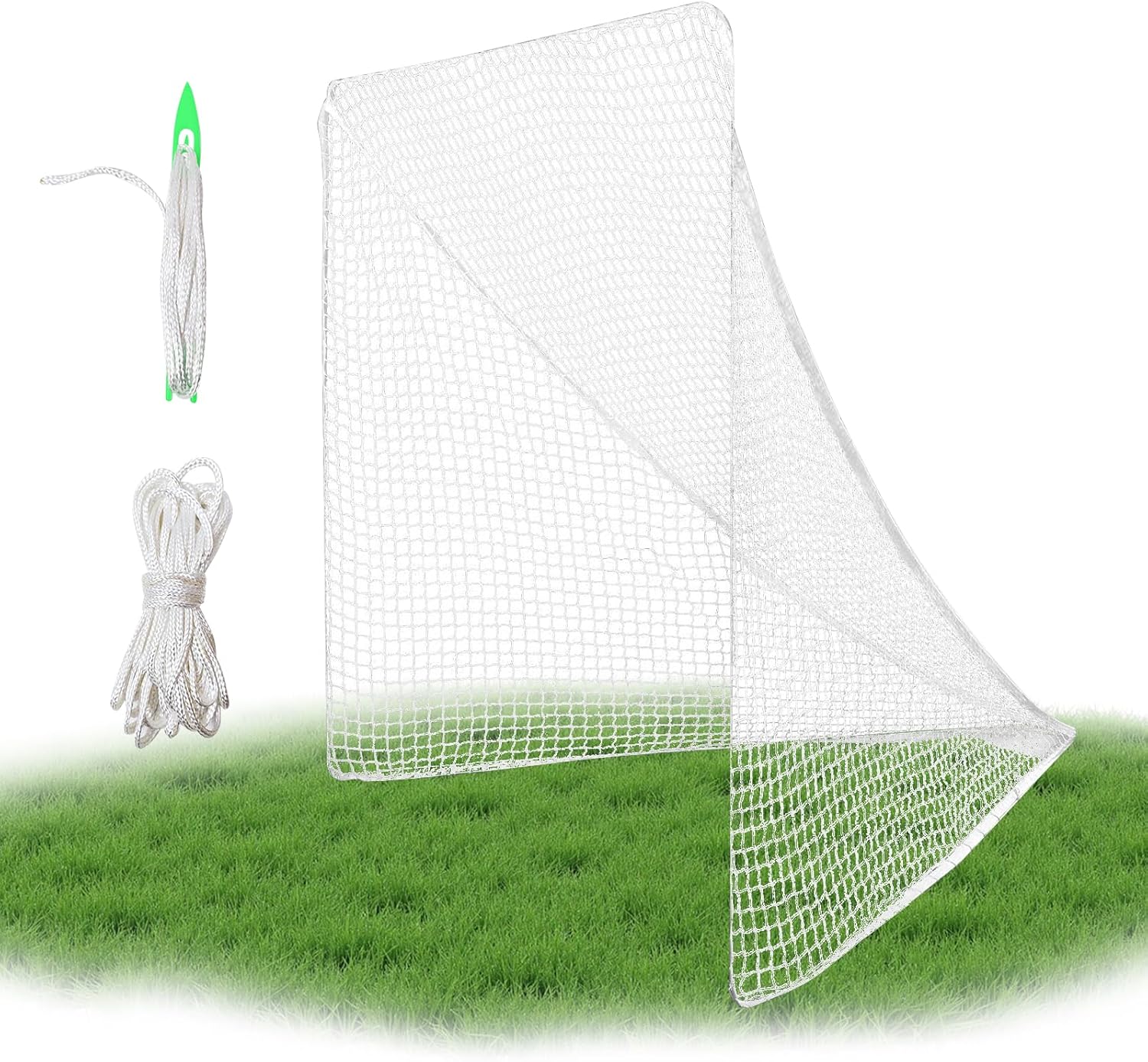 6x6x7’Lacrosse Replace Net,3.5mm/4mm/5mm Heavy Duty Lacrosse Net with 1x Installation Tool and 2x49ft Lacrosse Goal Net Lacing Rope,Multiple Size Lacrosse Nets for Backyard Practice or Competition