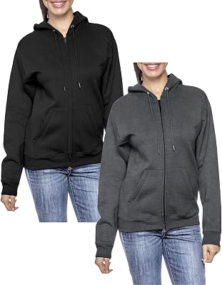Womans 2-Pack Fleece-Lined Full-Zip Hoodie