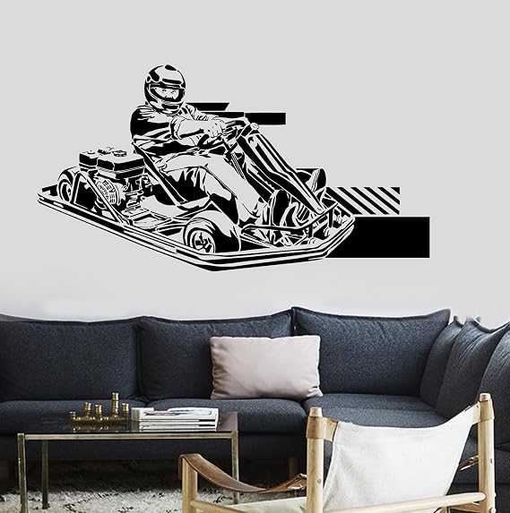 Wallstickers4you Wall Vinyl Decal Carting Car Racing Sport Cool Decor z3721 Black
