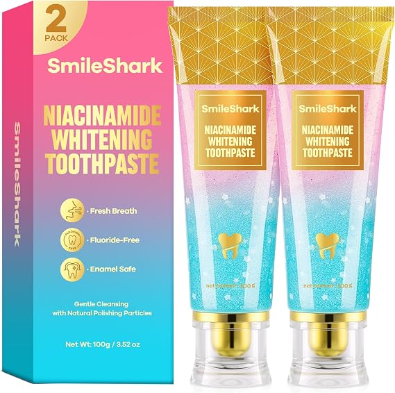 Niacinamide Whitening Toothpaste (2 Pack), Niacinamide Toothpastes for Adults, Radiant White Toothpaste for Stain Removal, Fresh Breath & Enamel