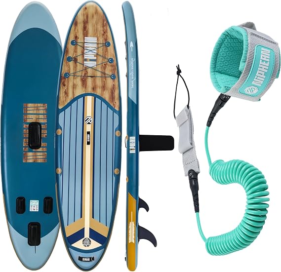 Niphean Inflatable Paddle Board and Extra Coiled 3-10ft Surfboard Leash