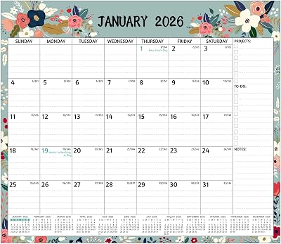 2026-2027 Magnetic Calendar for Refrigerator - 18 Monthly Calendar from Jan 2026 - Jun 2027, 13 x 11.3 In, Magnetic Fridge Calendar 2026 with Strong Magnets, Thick Paper, Ample Writing Space, Flowers