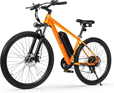 Qlife Racer Electric Bike for Adults - 21-Speed Mountain Ebike with Peak 1200W 28MPH Brushless Motor, 48V10.4Ah Removable Battery, 27.5X2.1 Tire Step Over E-MTB, Up to 50 Miles, E Bikes Orange