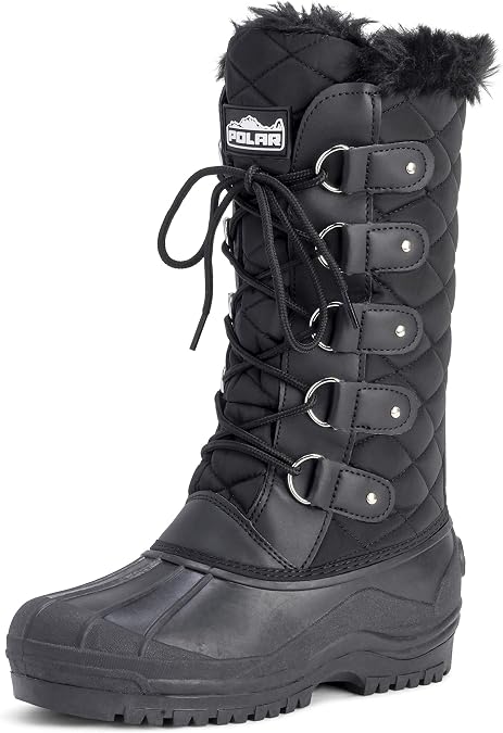 POLAR Womens Waterproof Tactical Mountain Walking Snow Knee Boots