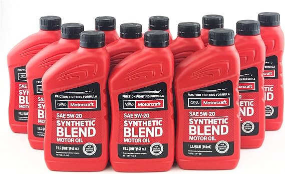 Motorcraft SAE 5w20 Synthetic Blend Motor Oil- 12 Quart Case
