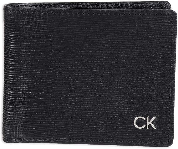 Calvin Klein Men's RFID Leather Minimalist Bifold Wallet with Multiple Card Slots and ID Window