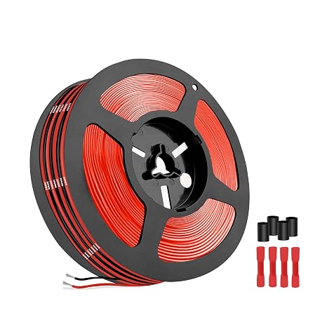 Electrical Wire,16 Gauge Silicone Wire-THUN-CT 1.3mm² 16AWG Electrical Cable 19.7FT Length[9.8ft Black and 9.8ft Red]-Flexible, High Temperature, and Corrosion-Resistant