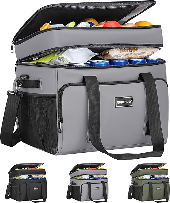 Hulongo Insulated Soft Cooler Bag, Large Ice Coolers Soft Sided Ice Chest for Beach, Collapsible and Portable