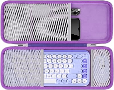co2CREA Hard Case Compatible with Logitech POP ICON Combo, Bluetooth Keyboard and Mouse Combo Lilac Case