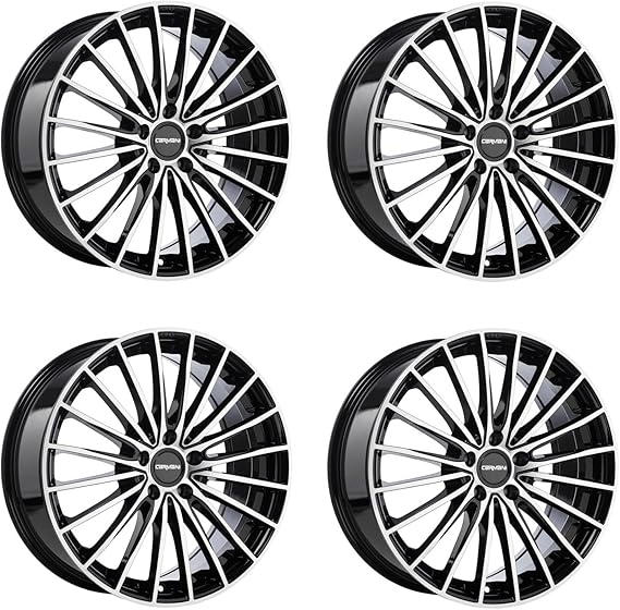 4x Carmani alloy rims 24 Karl 8.0x19 ET45 5x114.3 black polish compatible with Renault Austral Laguna Latitude Talisman