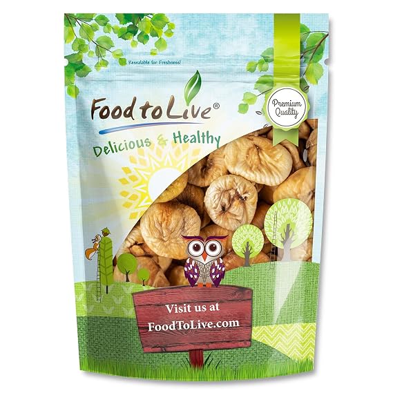 Food to Live Turkish Smyrna Figs, 1.5 Pounds Sun-Dried, Unsulfured, Unsweetened, Kosher, Vegan, Bulk. Soft Chewy Texture. Dried Fruit Snack. Rich in Fiber, Potassium. Great for Baking, Yogurt.