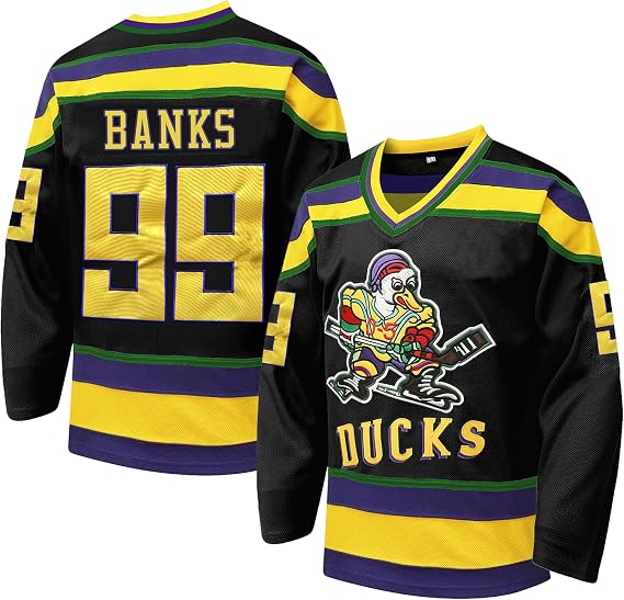 Mighty Ducks 33 96 99,90s Movie Ice Hockey Jersey for Men Women | #96 Charlie Conway #99 Adam Banks #33 Greg Goldberg,Classic Breathable Sports Unisex,Suitable team.