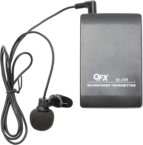 QFX M-309 Wireless Professional Microphone System with Headset & Lapel Microphones, Black