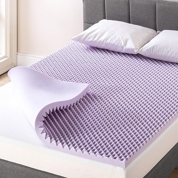 Best Price Mattress 5 cm Yumurta Kasası Hafızalı Köpük Yatak Üstü Yatıştırıcı Lavanta İnfüzyonlu, CertiPUR-US Sertifikalı, Tam