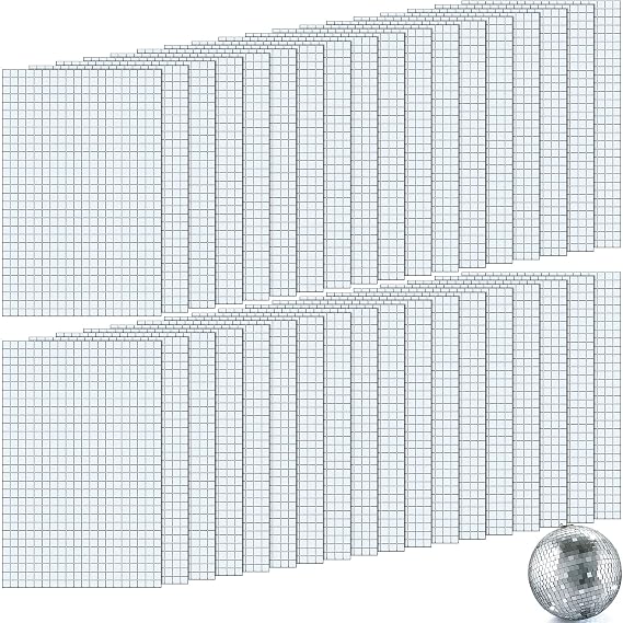 21600 Pieces Silver Disco Mirror Tile Self-Adhesive Mirrors Mosaic Tile