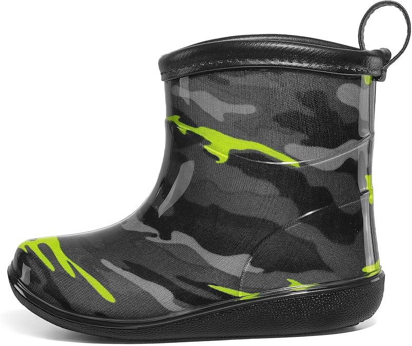 K KomForme Toddler Rain Boots Baby Easy-on Rain Shoes Lightweight Waterproof for Boys and Girls