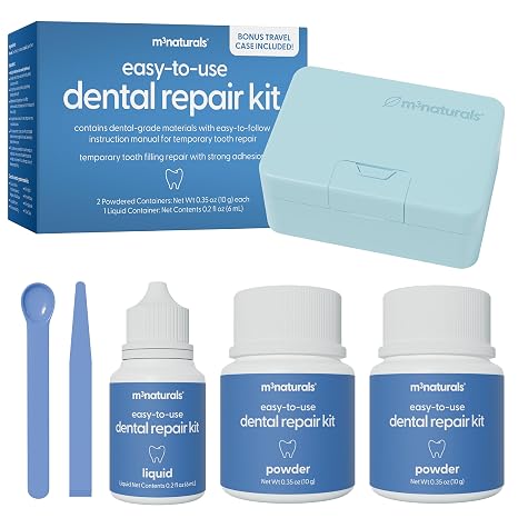 Dental Repair Kit for Lost Crowns, Fillings & Cavities w/Travel Case by M3 | Dental-Grade Temporary Filling Composite for Loose Crowns, Caps & Inlays