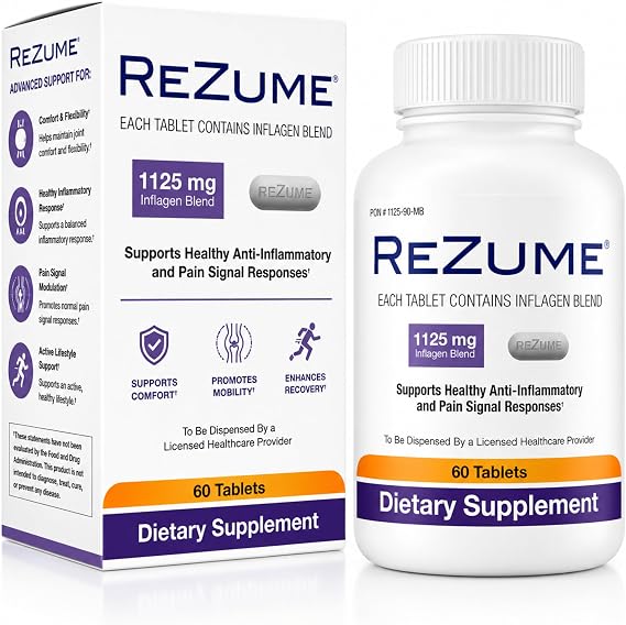 CryoDerm REZUME Tablets Full Spectrum Inflagan Blend Formula (60 Count)