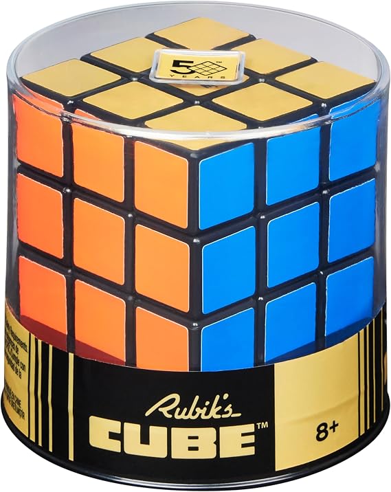 Rubik's 3x3 Retro Rubik's Cube - The 3x3 Cube in the Look and Feel of the Original from 50 Years Ago Anniversary Edition with Golden Side for Logic Acrobats from 8 Years