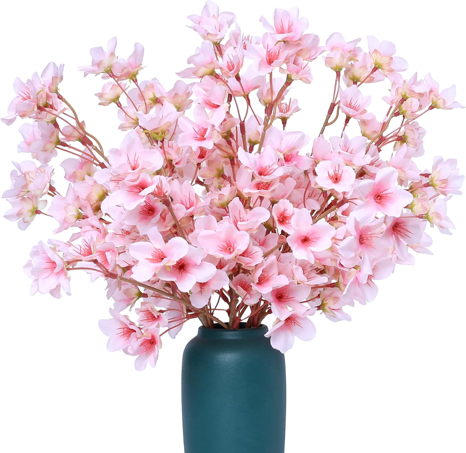 SITUMEIZI 6pcs Artificial Cherry Blossom Branch Decor Fake Flowers Silk Spring Fake Flowers 16 Peach Bouquet Home Wedding Bedroom Japanese Decor DIY Table Centerpiece Arrangement Pink