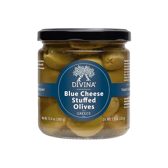 DIVINA Blue-Cheese-Stuffed Green Olives, 7.8 oz (1-Pack)