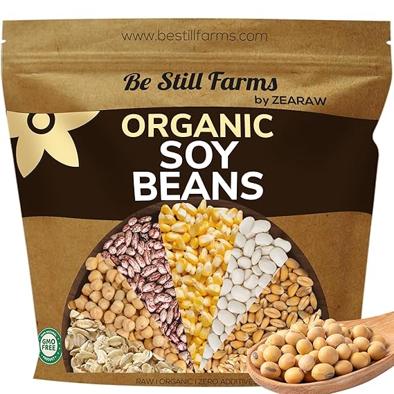 Organic Soybeans Bulk 4.8 lb - Soya Nuts Dry Great for Edamame