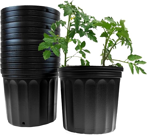 Viagrow 2 Gal. Plastic Nursery Pots (7.57 liters) 10-Pack