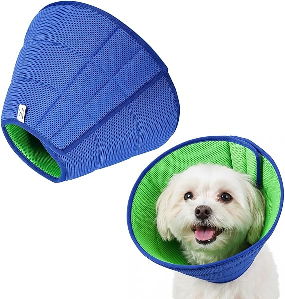 Soft Dog Cone Collar for Dogs After Surgery, Adjustable Neck Recovery Collar for Dogs and Cats Breathable Buster Collars for Dog, Protective Head Cone Pet Cat Cones to Stop Licking (S)