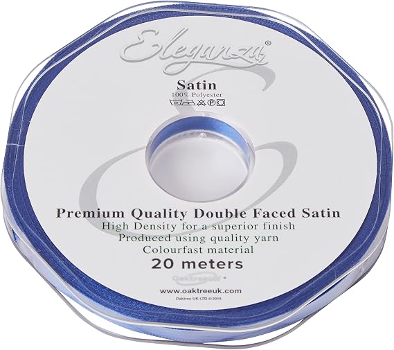 ELEGANZA Double Faced Satin Ribbon 6mm x 20m Royal Blue No.18
