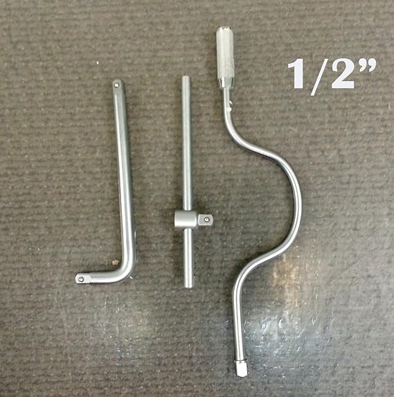 MTP 3X 1/2" Drive Speed Sliding L-sharp Wrench Socket Bar Breaker Speeder Ratchet T-bar Torgue