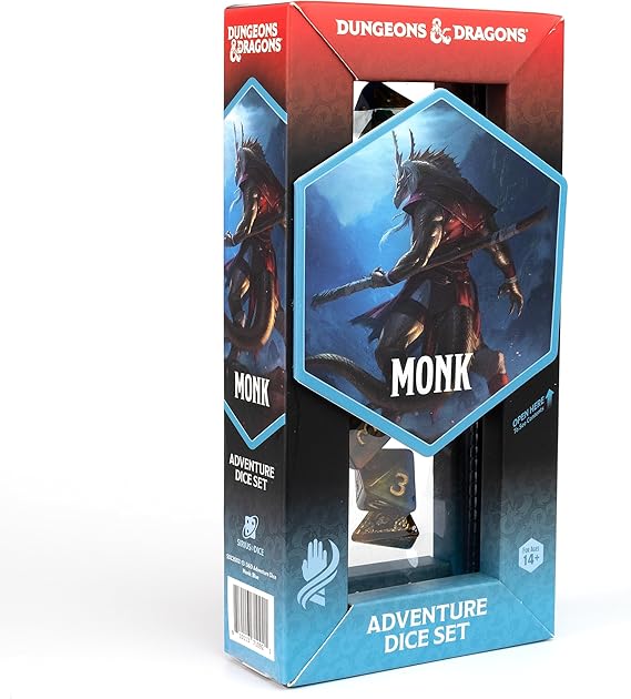 D&D Adventure Dice (Monk Class: Blue)