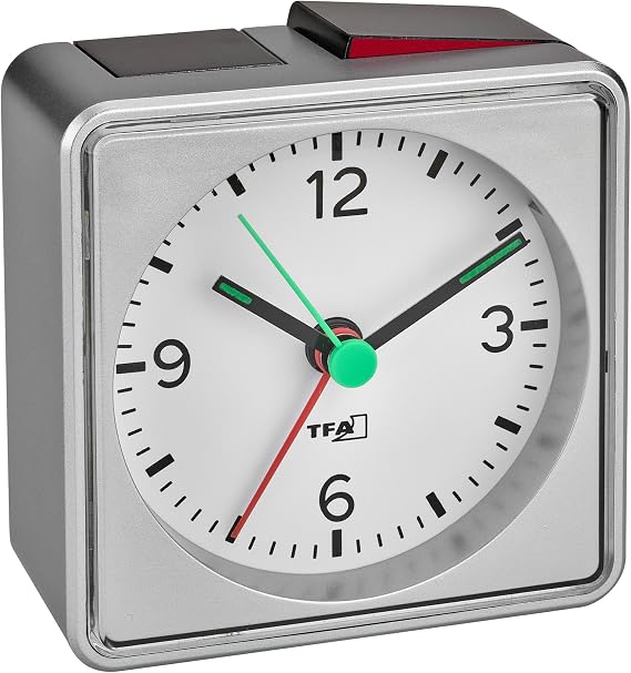 La Crosse Technology 60.1013.54 Push Electronic Alarm Clock, Silver