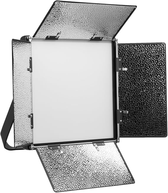Ikan Lyra Bi-Color 3200K-5600K Soft Panel (1) 1 x 1 Studio & Field LED Light, Includes Barn Doors, Bi-Color Adjustable (LB10) - Black