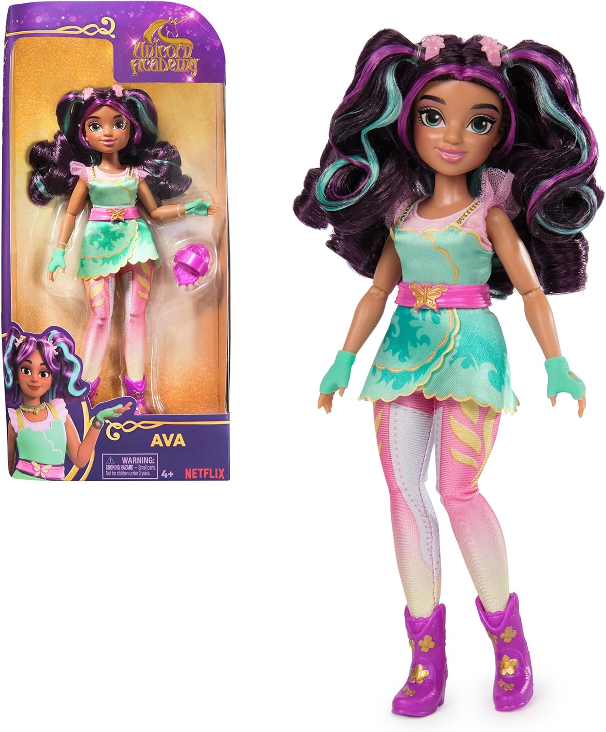 Unicorn Academy AVA dressing mannequin, original doll from the popular Netflix series, 24 cm in size, for children over 4 years old