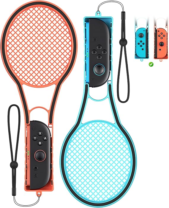 Tennis Racket Hand Grips for Nintendo Switch 2(2025) Controller, Tennis Handle Handheld Grips for Joy con2, Hand Holder Accessories for Mario Tennis