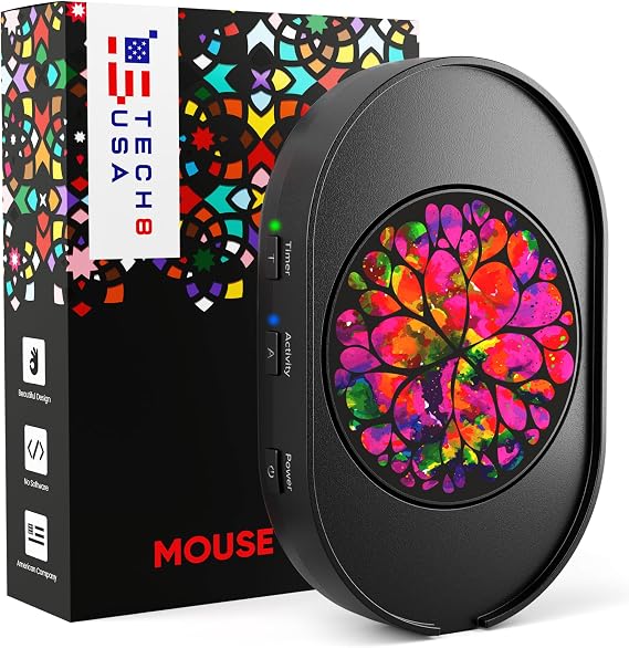 TECH8 USA Mouse Mover Device Undetectable Mouse Jigger for Laptop PC Computer Software Free Does Not Work with Apple Mouse - Made in Austin USA & Imported Parts Lava Rock