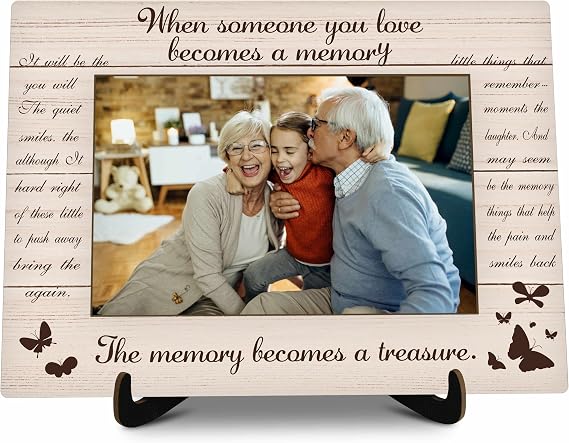 Memorial Pictures Frame, When Someone You Love Be A Memory Photo Frame With Stand, Sympathy Gifts For Loss Of Loved One, Farmhouse Home Living Room Bedroom Decoration -a56, Rustic