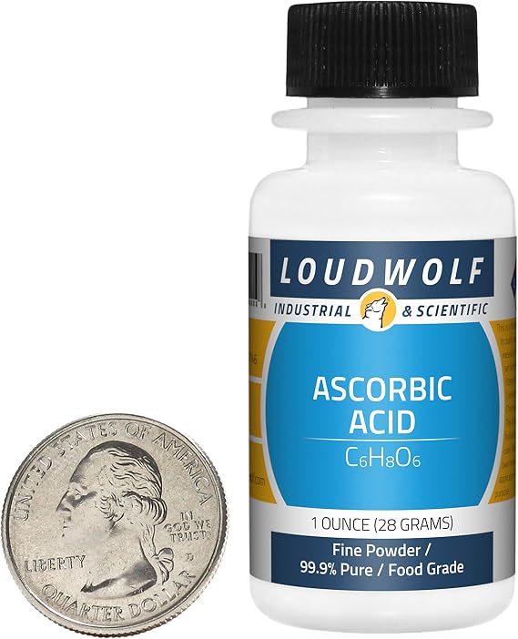 Ascorbic Acid fine Powder 1 Ounce Bottle 99.9% Pure Food Grade