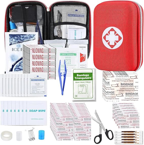 First Aid Kit 276PCS Car Home Camping Essentials Red Emergency Kit AMORNING