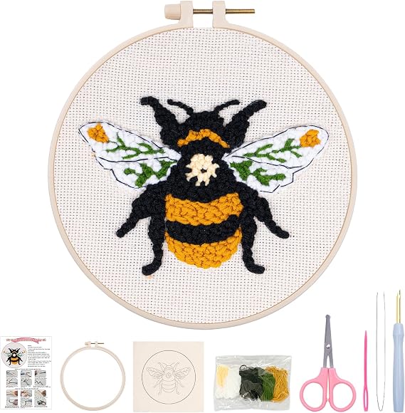 Nuberlic Bee Punch Needle Kit for Beginners