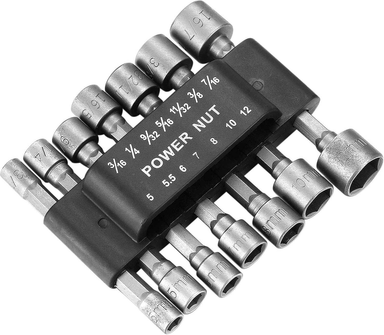 14 Pcs Socket Nut Driver Set, Hex Drill Bits Sets, Impact Driver Socket Adapter Metric for Hand Drill, Electric Screwdriver, Wrench